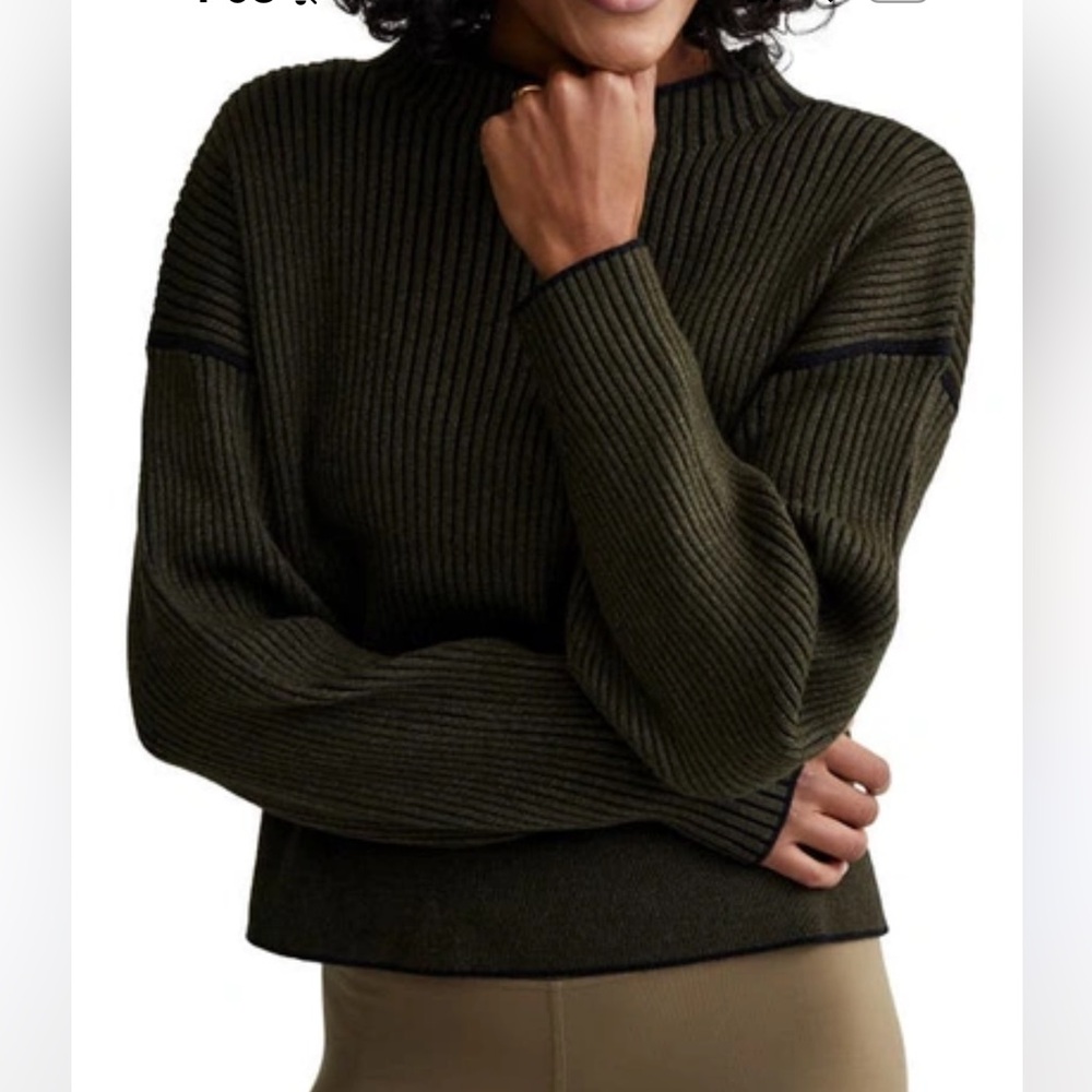 Varley Olive Green Turtleneck Sweater